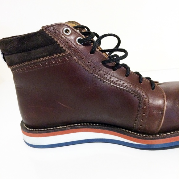 Thom Browne High Top Brogue Brown Leather Boots 7 - Picture 8 of 13